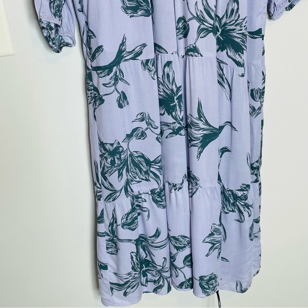 A New Day Floral Balloon Sleeve Tiered Midi Dress - Picture 5 of 12